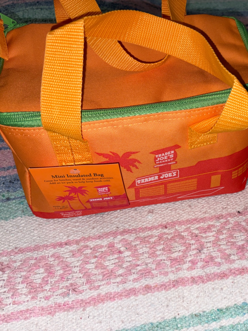 Orange Insulated Tote Bag - Reusable Lunch Bag